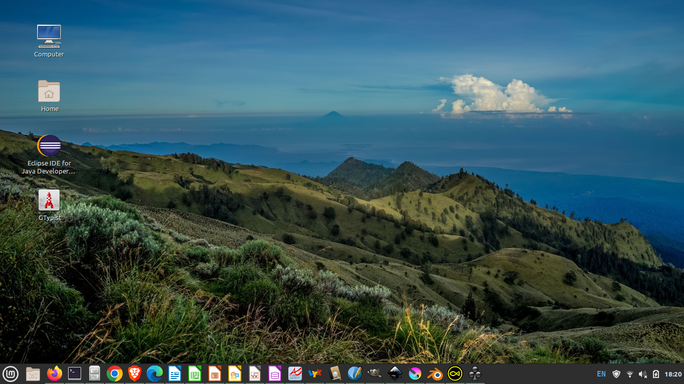 [ Screenshot of Linux Mint with about 24 applications running on the task bar ]